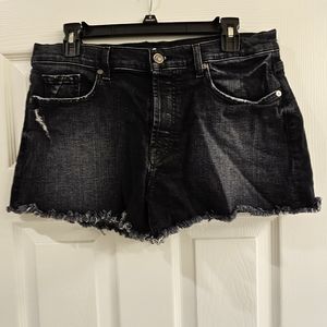 7 Seven for All Man Kind Black Distressed Shorts